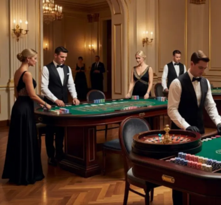 Mobilne kasyno w eleganckim lokalu