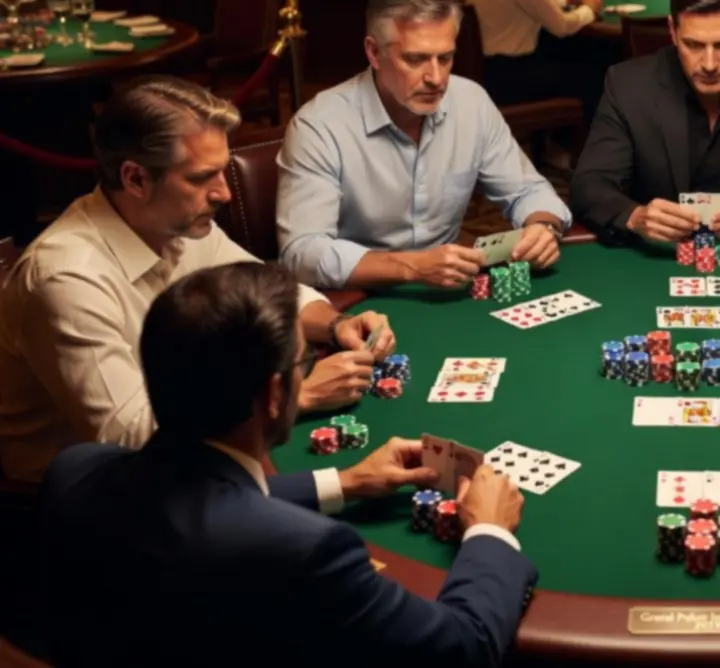 Profesjonalny stół pokerowy przygotowany na event